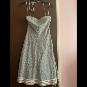 Blue strapless summer dress